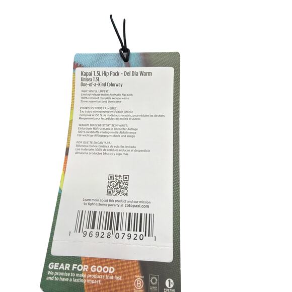 Cotopaxi Kapai 1.5 L Hip Pack Belt Bag Multicolor Repurposed Fabric New NWT - Picture 3 of 3